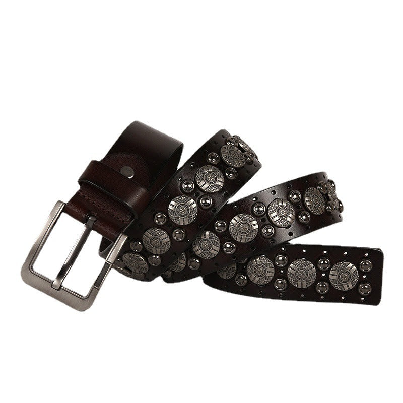 Vintage Genuine Leather Rivet belt