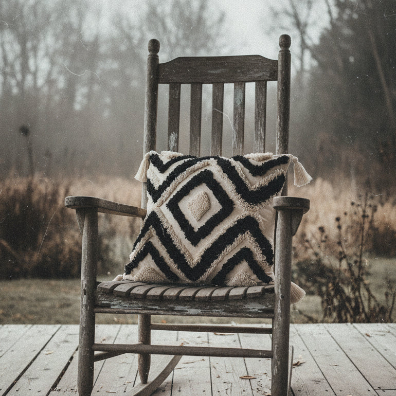 Bohemian Line Tufted Pillow Cover