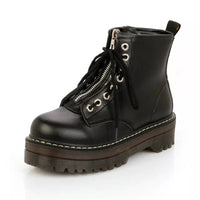 Round Toe Lace Up Boots