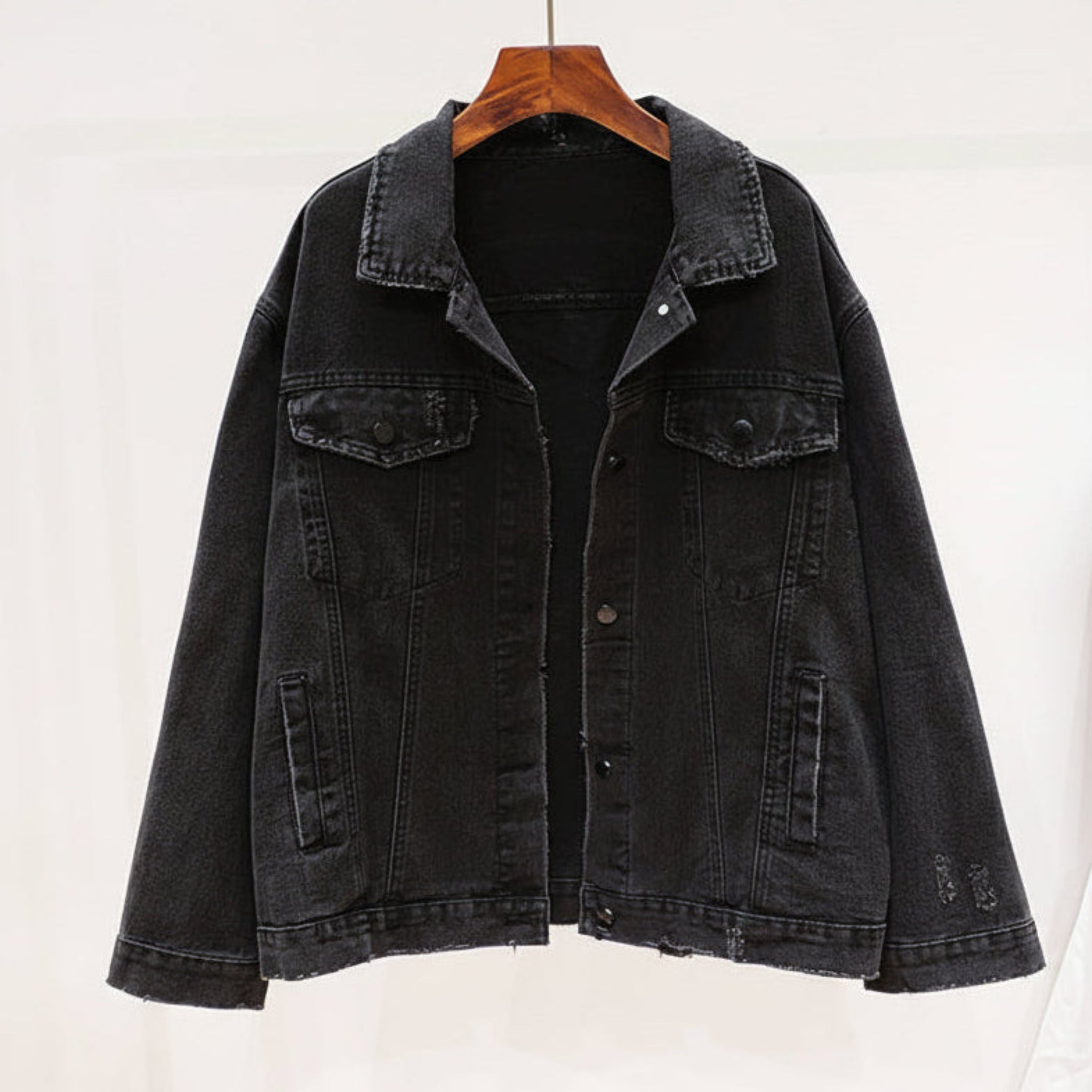 Bohemian embroidered denim jacket