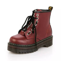 Round Toe Lace Up Boots