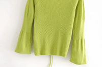 Fluorescent Drawstring Knitted Pullover