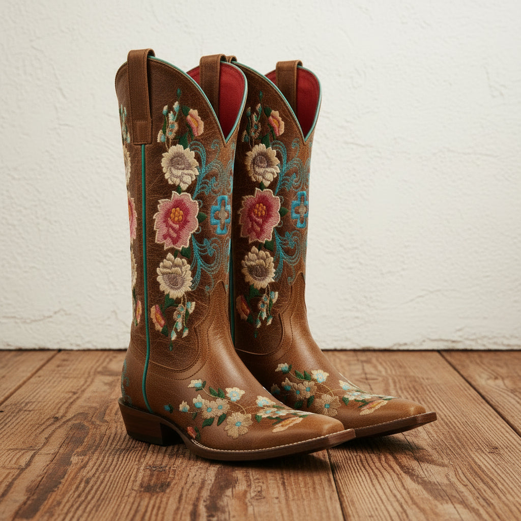 Vintage Flower Western Boots