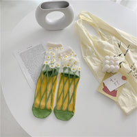 Retro Personality Glass Silk Socks