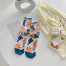 Retro Personality Glass Silk Socks