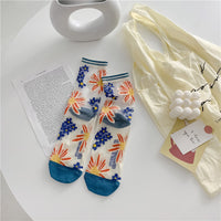 Retro Personality Glass Silk Socks