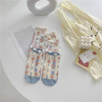 Retro Personality Glass Silk Socks
