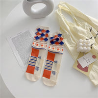Retro Personality Glass Silk Socks