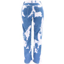 Tie Dye Print Straight Leg Jeans