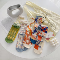 Retro Personality Glass Silk Socks