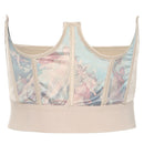 Embroidered Oil Painting Style Waist Corset