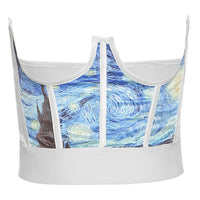 Embroidered Oil Painting Style Waist Corset
