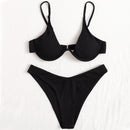 Cross-border Solid Split Bikini