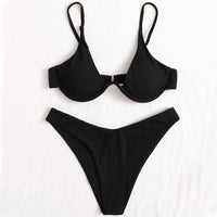 Cross-border Solid Split Bikini