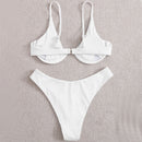 Cross-border Solid Split Bikini
