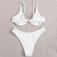Cross-border Solid Split Bikini