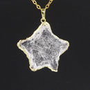 White Crystal Star + Moon Pendant