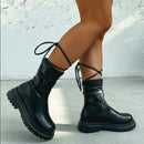 Platform Lace-up Ankle Boots