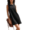 Cotton Linen Backless Dress