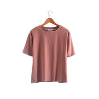 Solid Color Short Sleeve Women's T-shirt