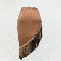 Dusk and Dawn Fringe Suede Skirt
