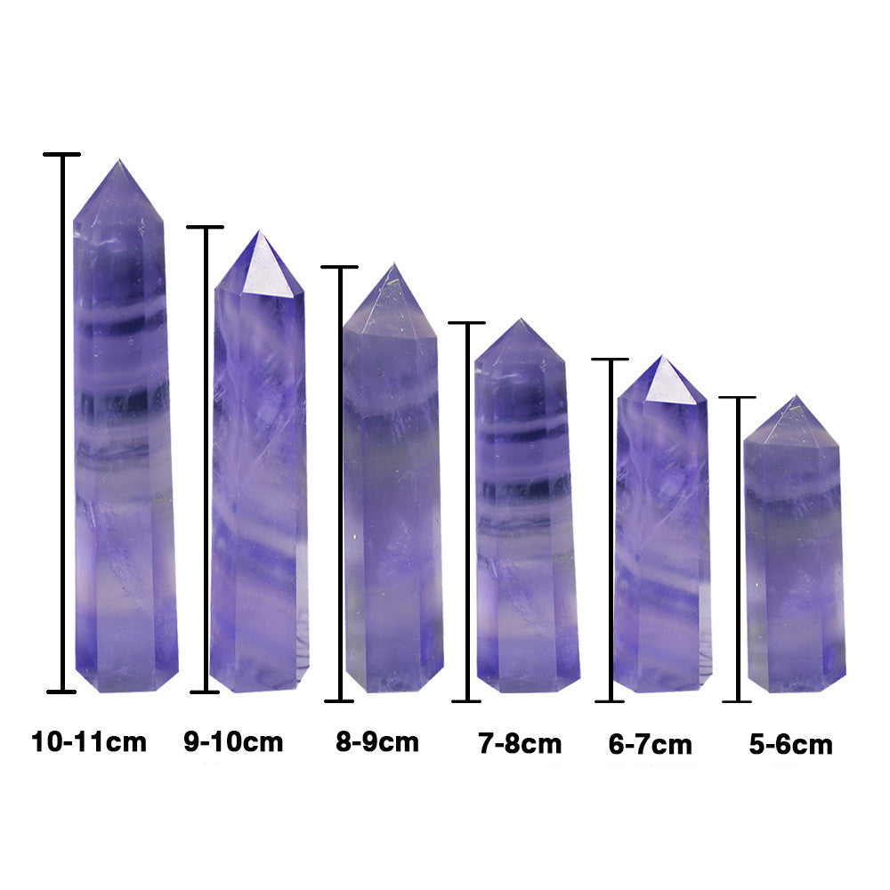 Natural Crystal Blue Purple Fluorite Crystal Column Energy Stone (Variety)