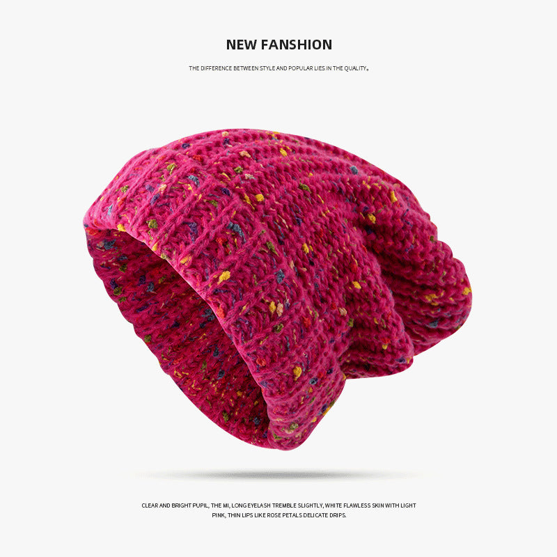 Mixed Thermal Knitting Sleeve Cap