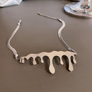 Metallic Drop Shaped Necklace