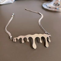Metallic Drop Shaped Necklace