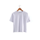 Solid Color Short Sleeve Women's T-shirt