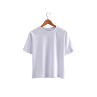 Solid Color Short Sleeve Women's T-shirt