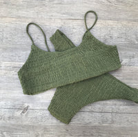 Smocked Triangle Bikini