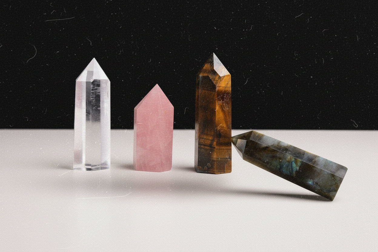 Natural Rose Quartz Hexagonal Column Stone Giftbox