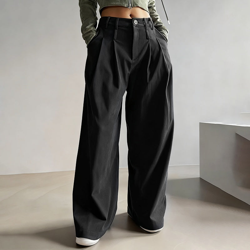 High-Waisted Pleated Trousers