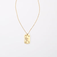 Plate Moon Gold Plated Necklace