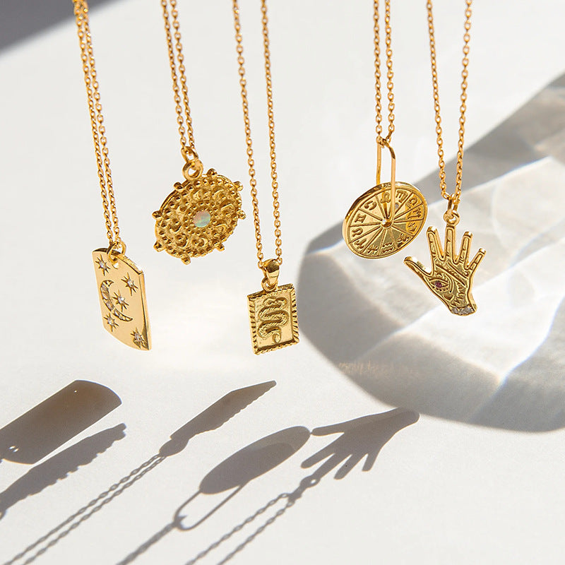 Plate Moon Gold Plated Necklace