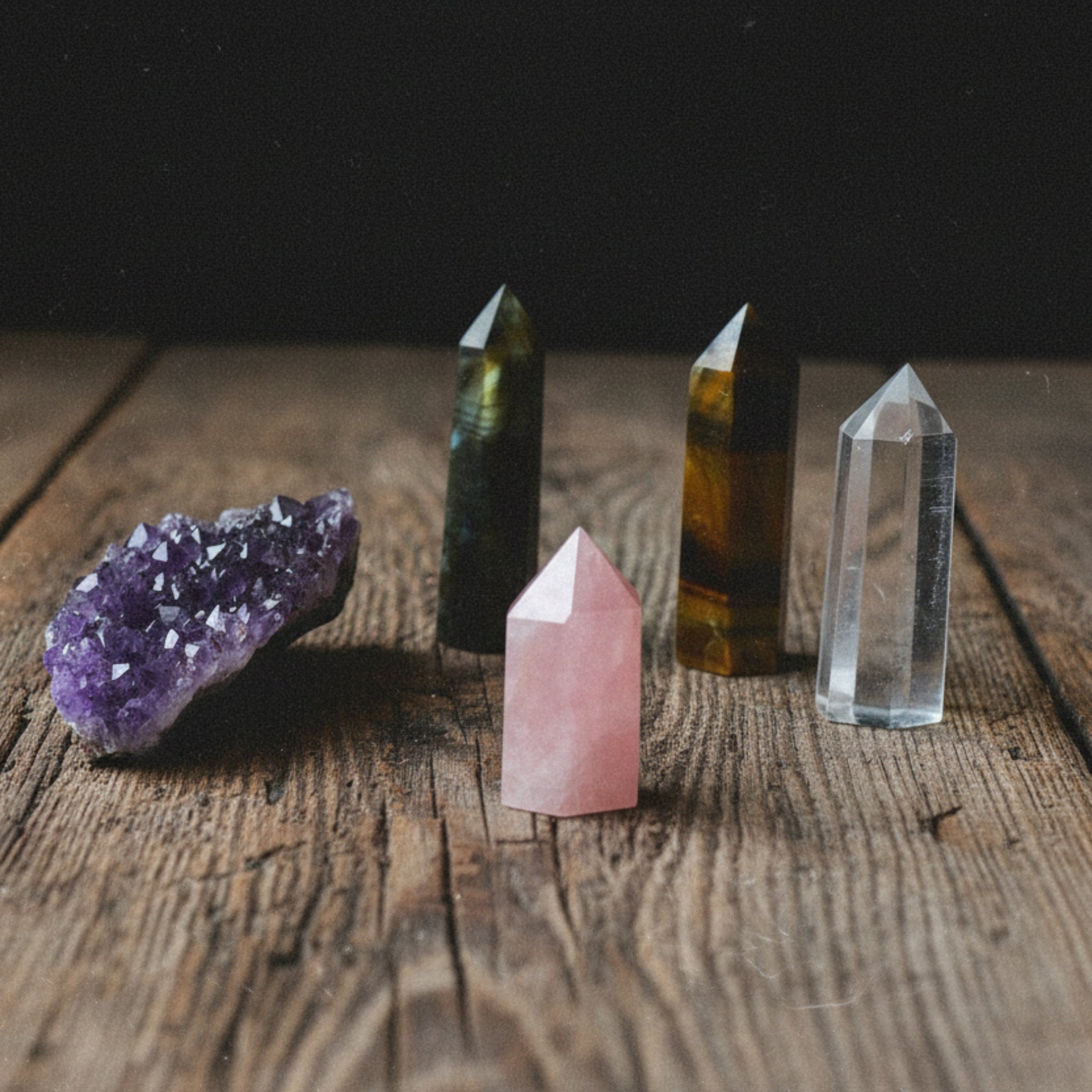 Natural Rose Quartz Hexagonal Column Stone Giftbox
