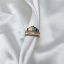 Rainbow Chakra Microdiamond Ring