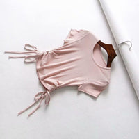 Drawstring short sleeve T-shirt