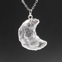 White Crystal Star + Moon Pendant