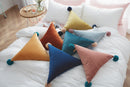 Triangle Pom Pom Cushion Pillow