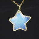 White Crystal Star + Moon Pendant