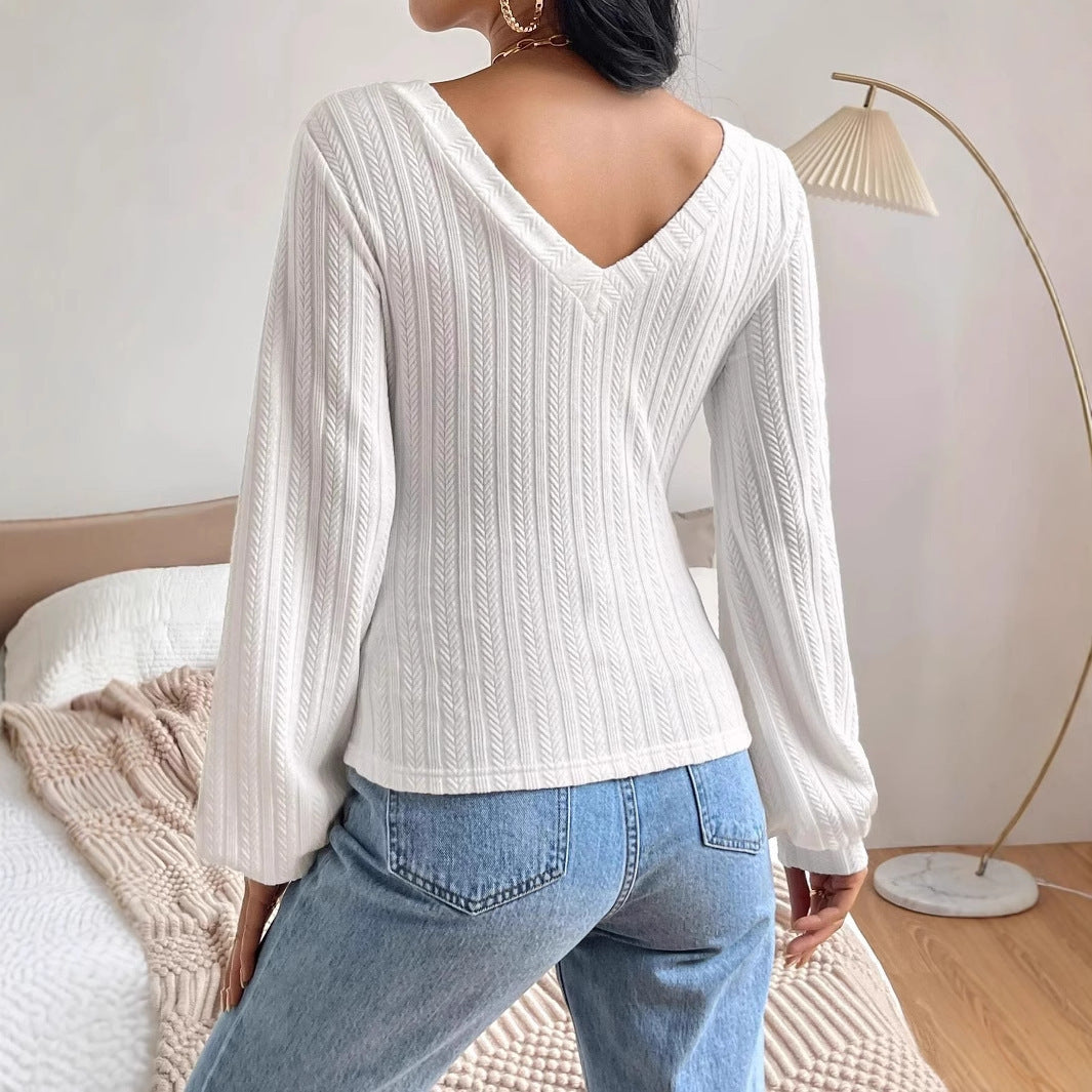The Bishop Sleeve V-neck