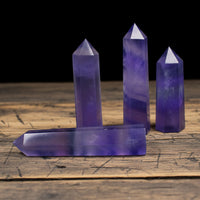 Natural Crystal Blue Purple Fluorite Crystal Column Energy Stone (Variety)