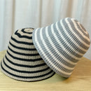 Striped Knitted Dome Bucket Hat