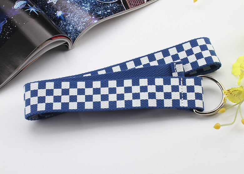 Nylon Canvas Buckle Plaid Belt