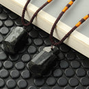 Natural Black Stone Pendant Necklace