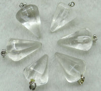 Natural Stone Agate Hexagonal Cone Pendant