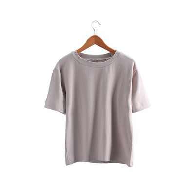 Solid Color Short Sleeve Women's T-shirt