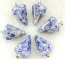 Natural Stone Agate Hexagonal Cone Pendant